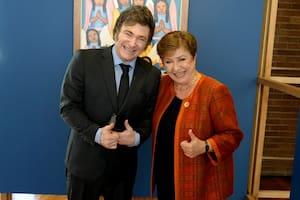 Javier Milei con Kristalina Georgieva en la última cumbre del G20 en Brasil