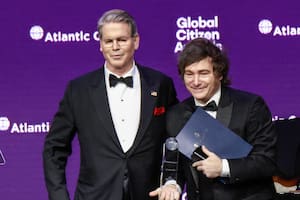 Javier Milei con Scott Bessent en su última visita a Estados Unidos