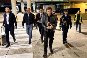 Javier Milei, cuando partió rumbo a Miami durante la semana