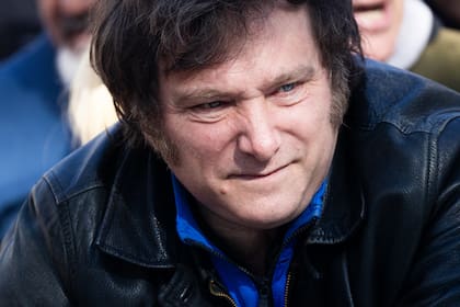 Javier Milei de La Libertad Avanza en campaña el 25 de septiembre de 2023 en San Martín