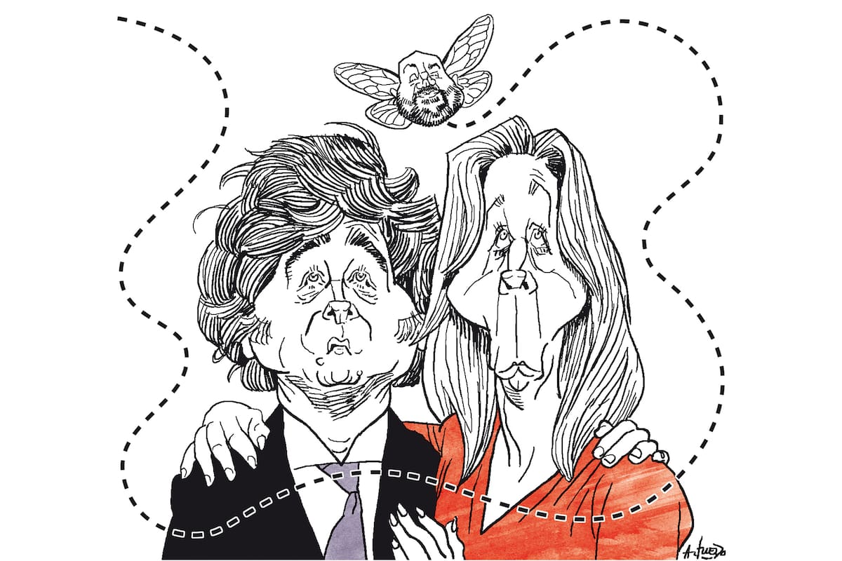 Javier Milei, Diego Spagnuolo y Karina Milei