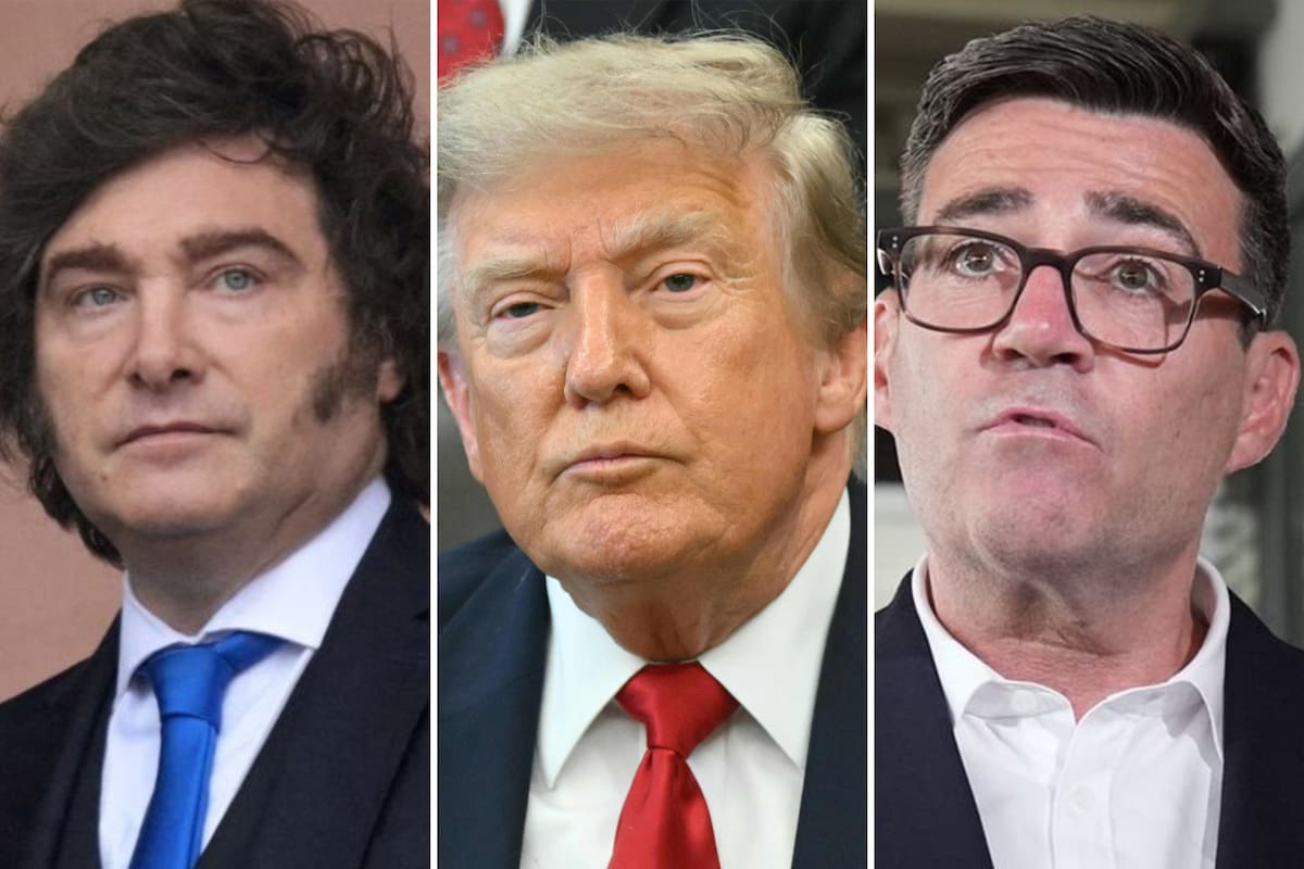 Javier Milei, Donald Trump y Andy Burnham