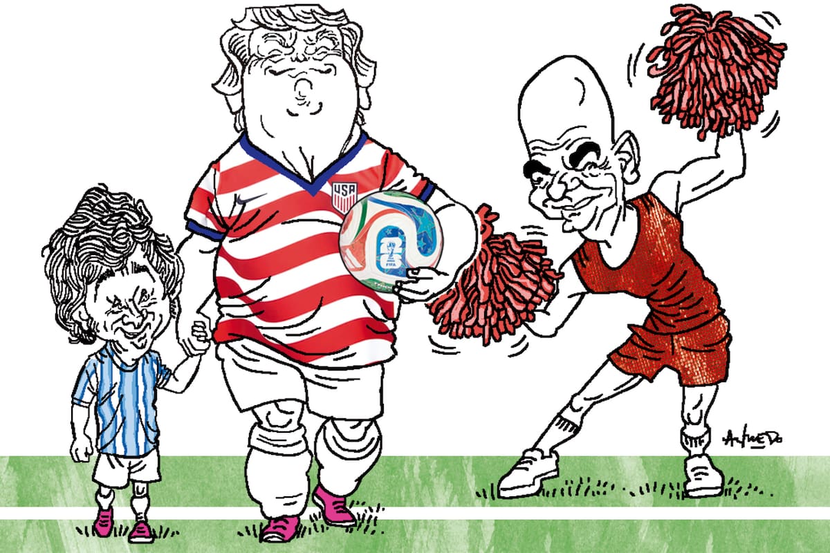 Javier Milei, Donald Trump y Gianni Infantino