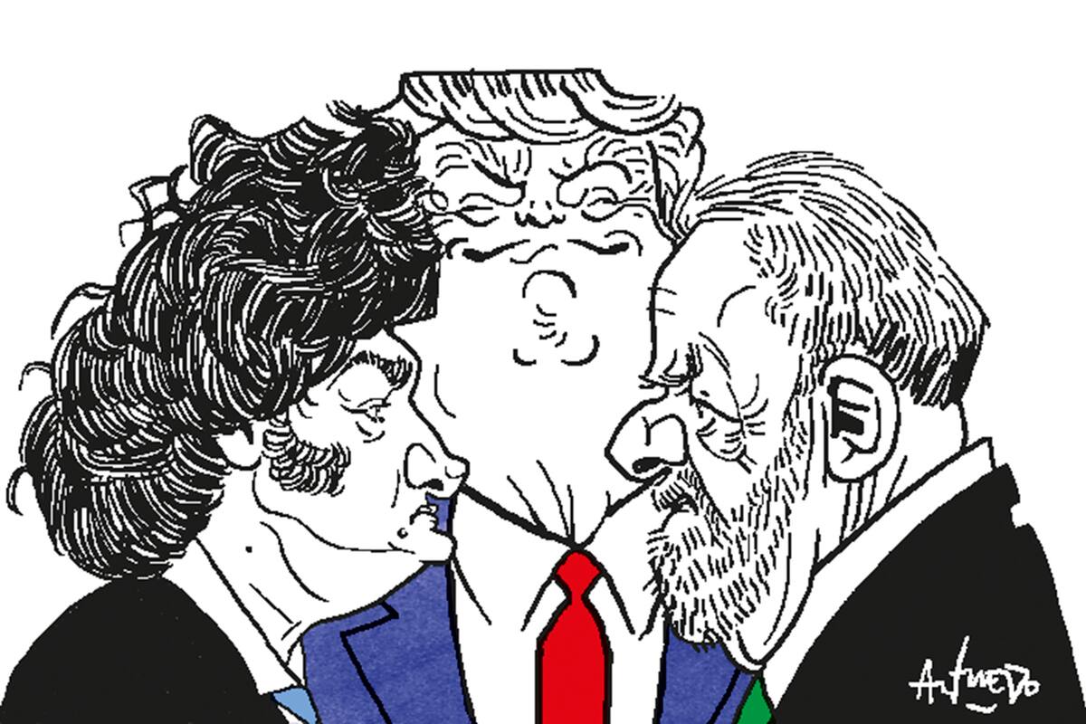 Javier Milei, Donald Trump y Lula da Silva