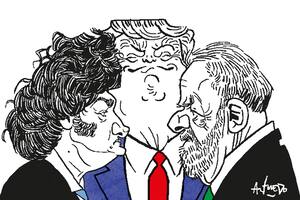 Javier Milei, Donald Trump y Lula da Silva