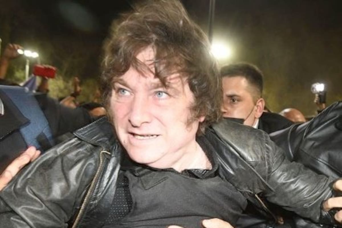 Javier Milei durante el acto en Mendoza