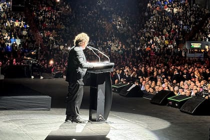 Javier Milei, durante el acto en el Luna Park