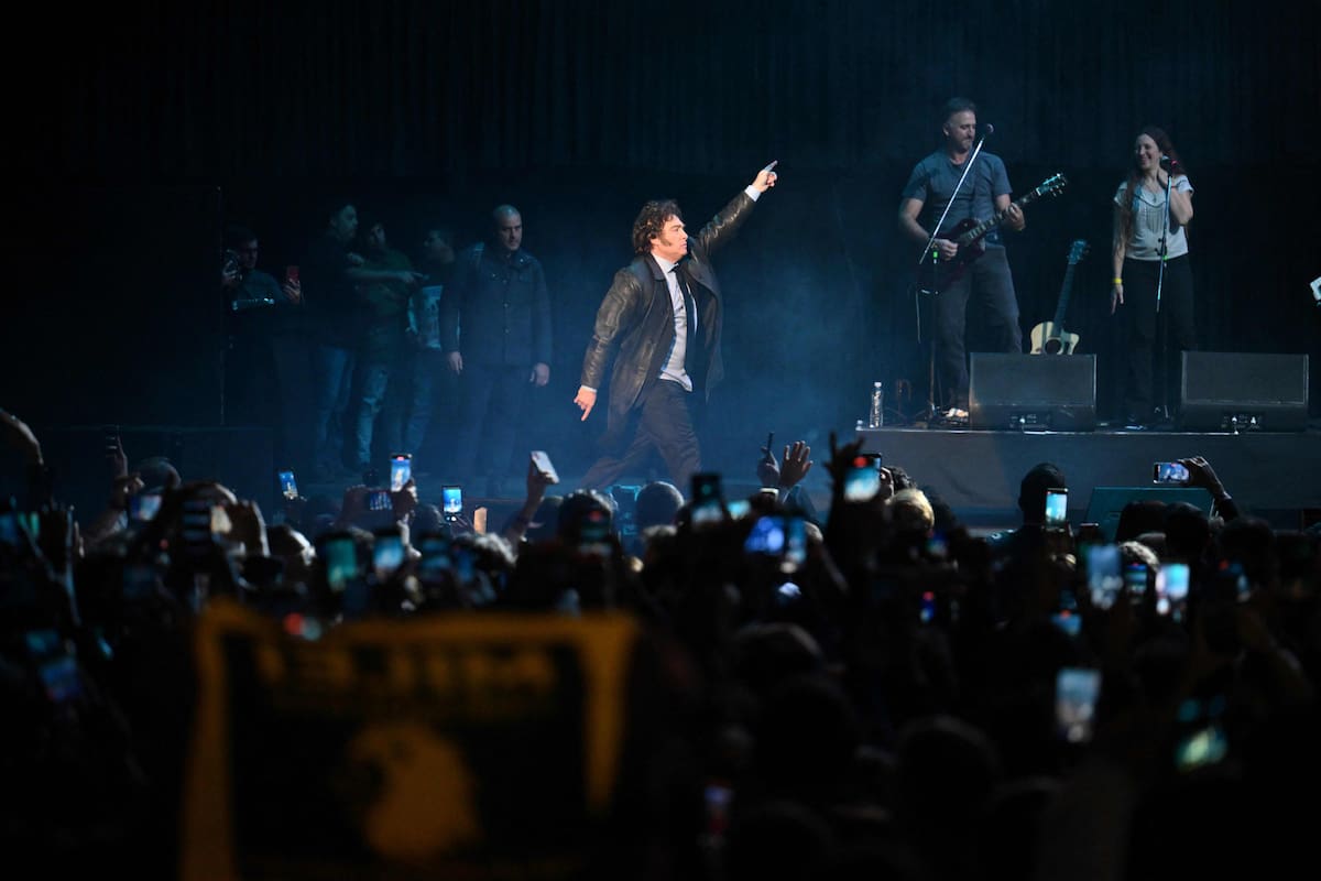Javier Milei durante el acto en el Luna Park