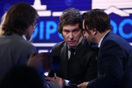 Javier Milei, durante el debate de candidatos porteños, en 2021