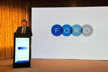 Javier Milei durante el Foro Llao Llao en Bariloche