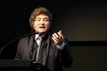 Javier Milei, durante el último acto en La Plata