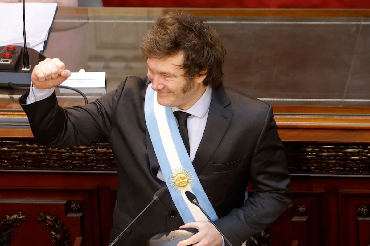 Javier Milei durante la apertura de sesiones ordinarias en el Congreso