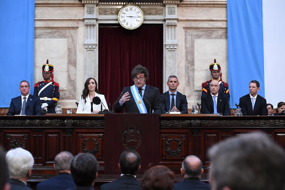 Javier Milei, durante la apertura de sesiones del año pasado