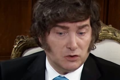 Javier Milei, durante la entrevista con CNN