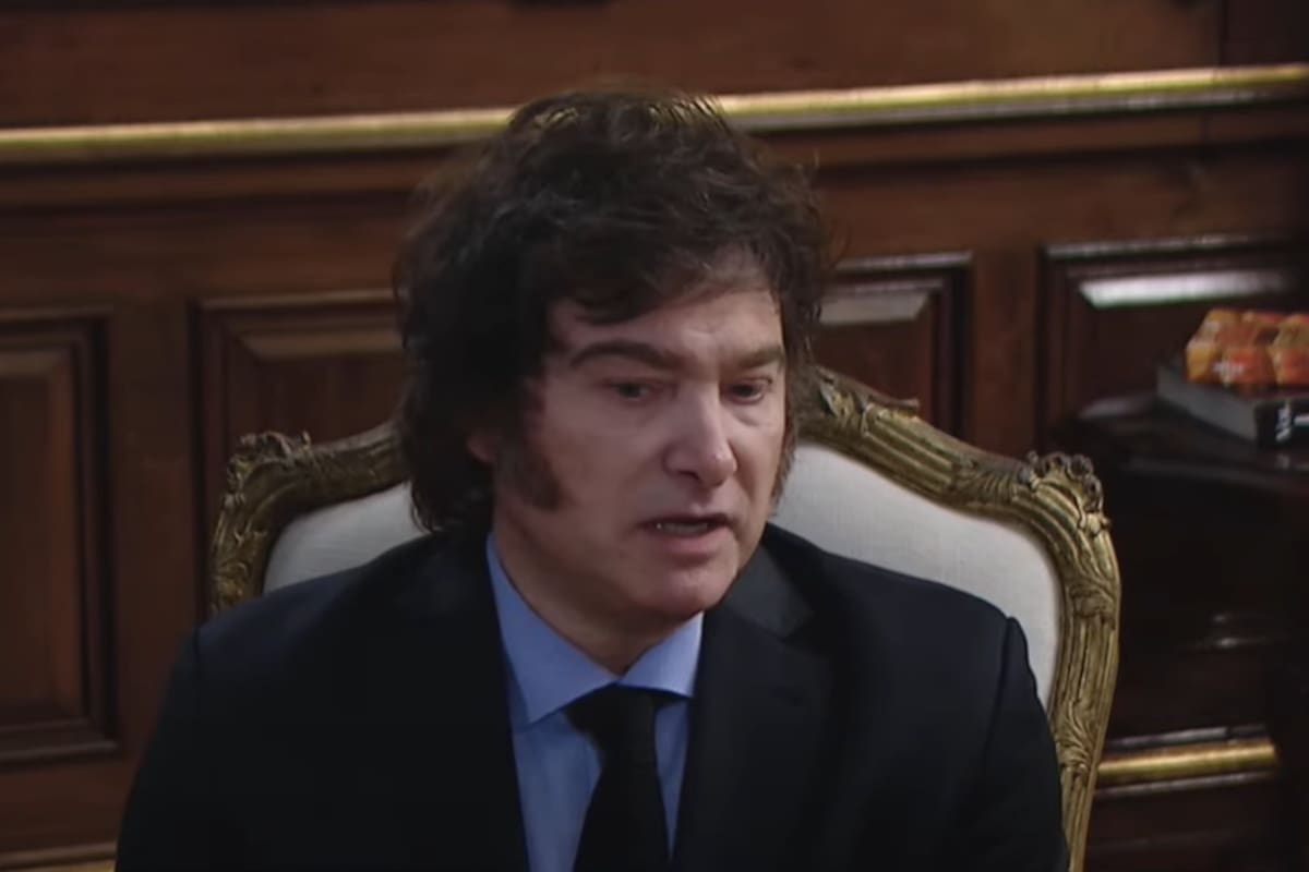 Javier Milei, durante la entrevista con LN+