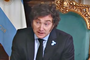 Javier Milei durante la entrevista con Luis Majul