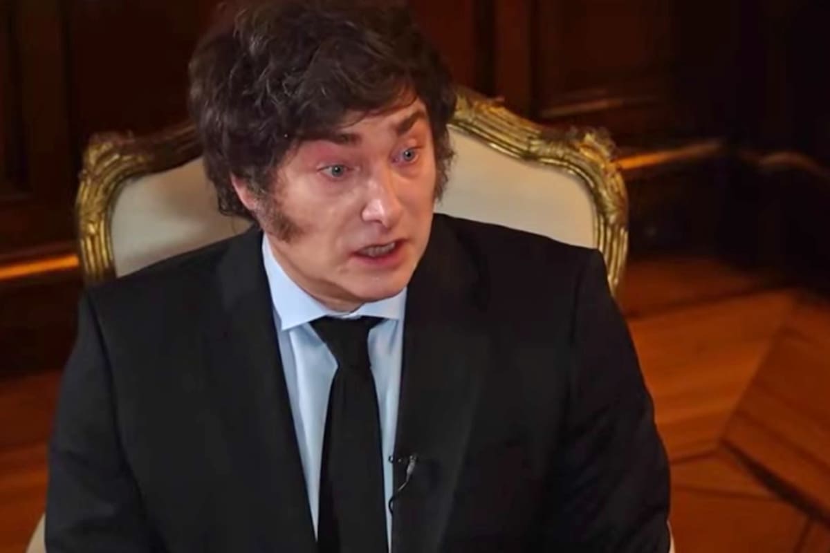 Javier Milei durante le entrevista con Luis Majul en El Observador FM 107.9