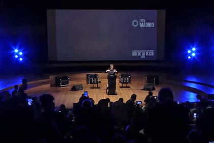 Javier Milei durante su discurso en el Foro de Madrid