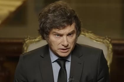 Javier Milei durante su entrevista con el medio francés Public Sénat