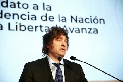 Javier Milei, durante su presentación en el Council of the Americas