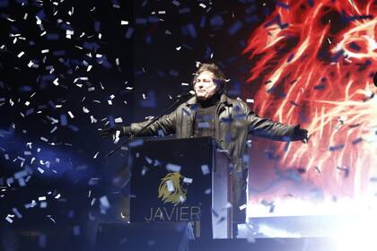 Javier Milei, durante su presentación en el club El Porvenir