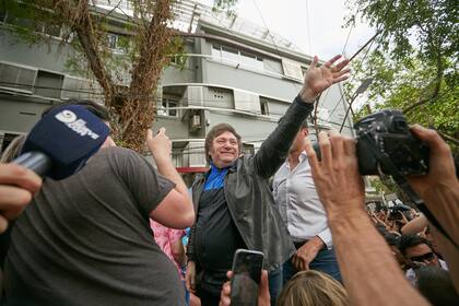 Javier Milei durante un acto en Mendoza