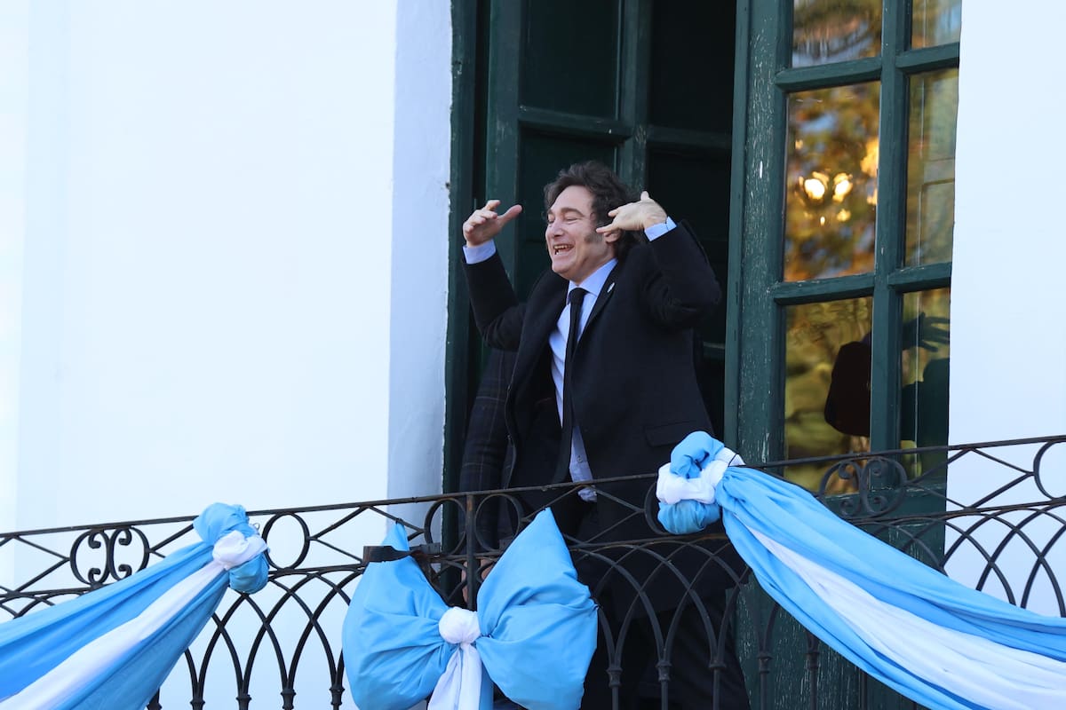 Javier Milei, el sábado, en el Cabildo de la ciudad de Córdoba