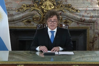 Javier Milei en cadena nacional por la causa Malvinas