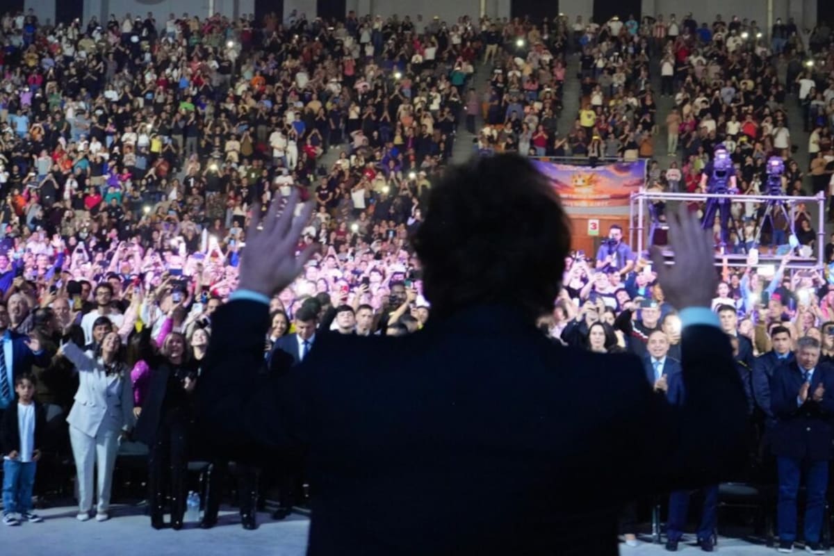 Javier Milei, en Chaco, en la inauguración de un templo de la Iglesia Portal del Cielo