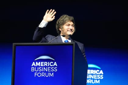 Javier Milei en el America Busines Forum en Miami