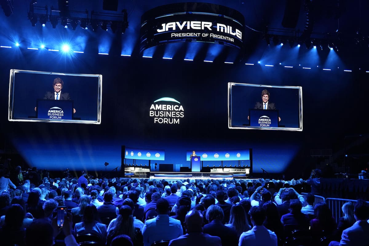 Javier Milei, en el America Business Forum en Miami