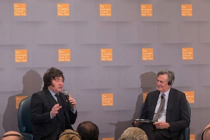 Javier Milei, en El Club Económico de Nueva York.