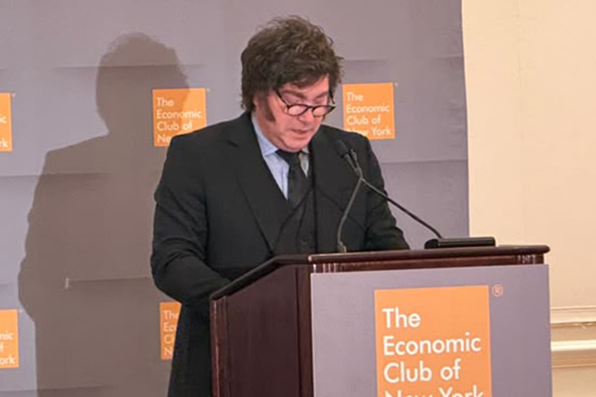 Javier Milei en El Club Económico de Nueva York