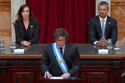 Javier Milei en el Congreso de la Nación presentando el presupuesto