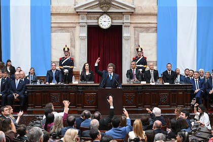 Javier Milei en el Congreso la apertura de las sesiones ordinarias