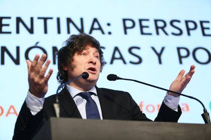Javier Milei, en el Council of the Americas, donde fue uno de los candidatos más buscados por los empresarios