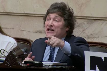 Javier Milei en el debate del presupuesto 2023 en la Cámara de Diputados