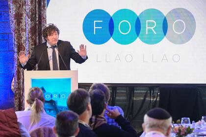 Javier Milei en el foro de Llao Llao. "Es tan dogmático como los marxistas", dijo Marcelo Longobardi