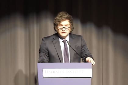 Javier Milei en el Liberal Institut de Suiza