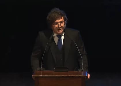 Javier Milei en el Palacio Libertad