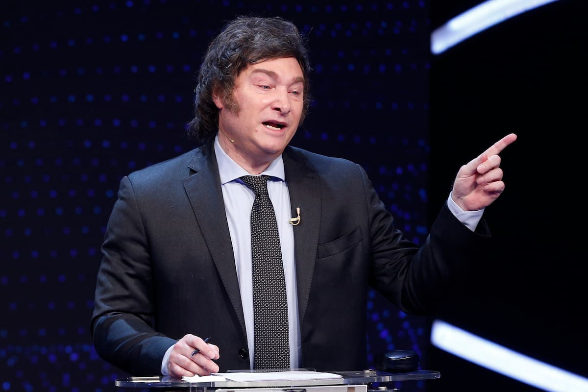 Javier Milei en el tercer debate presidencial 2023