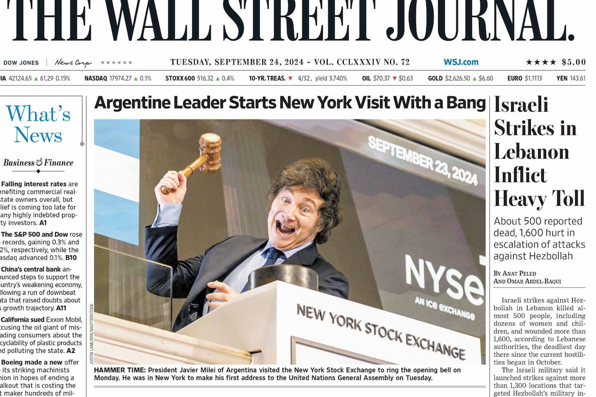 Javier Milei en el Wall Street Journal
