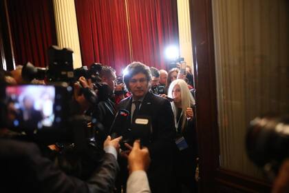 Javier Milei en la asamblea legislativa para la designación de las fórmulas presidenciales