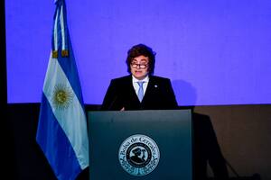 Javier Milei en la Bolsa de Cereales de Buenos Aires