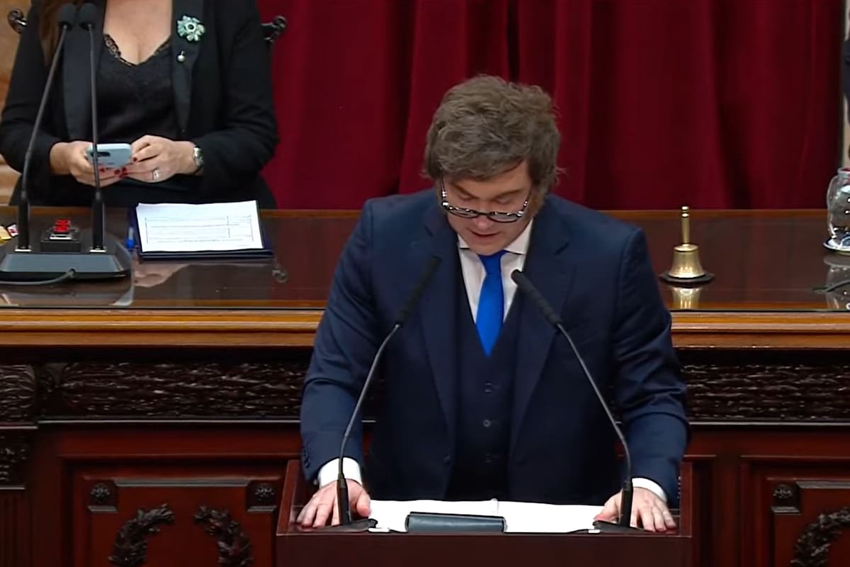 Javier Milei en la Cámara de Diputados ante la Asamblea Legislativa