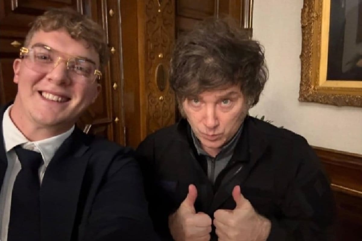 Javier Milei, en la Casa Rosada, con Hayden Mark Davis, antes del escándalo de la criptomoneda