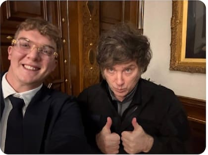 Javier Milei, en la Casa Rosada, con Hayden Mark Davis, a quien ahora señalan como responsable de $LIBRA