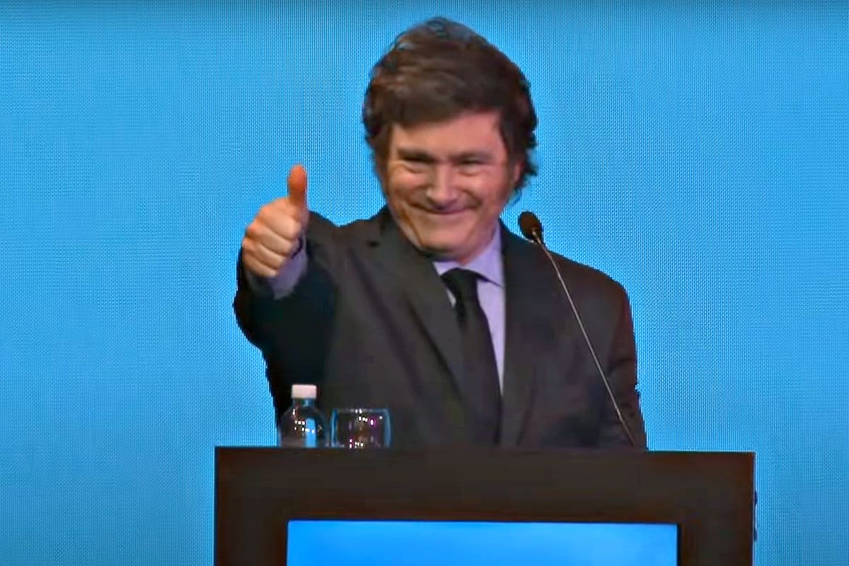 Javier Milei en la cena de Fundación Libertad