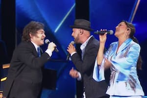 Javier Milei en la ceremonia de las antorchas por el Día de la independencia de Israel