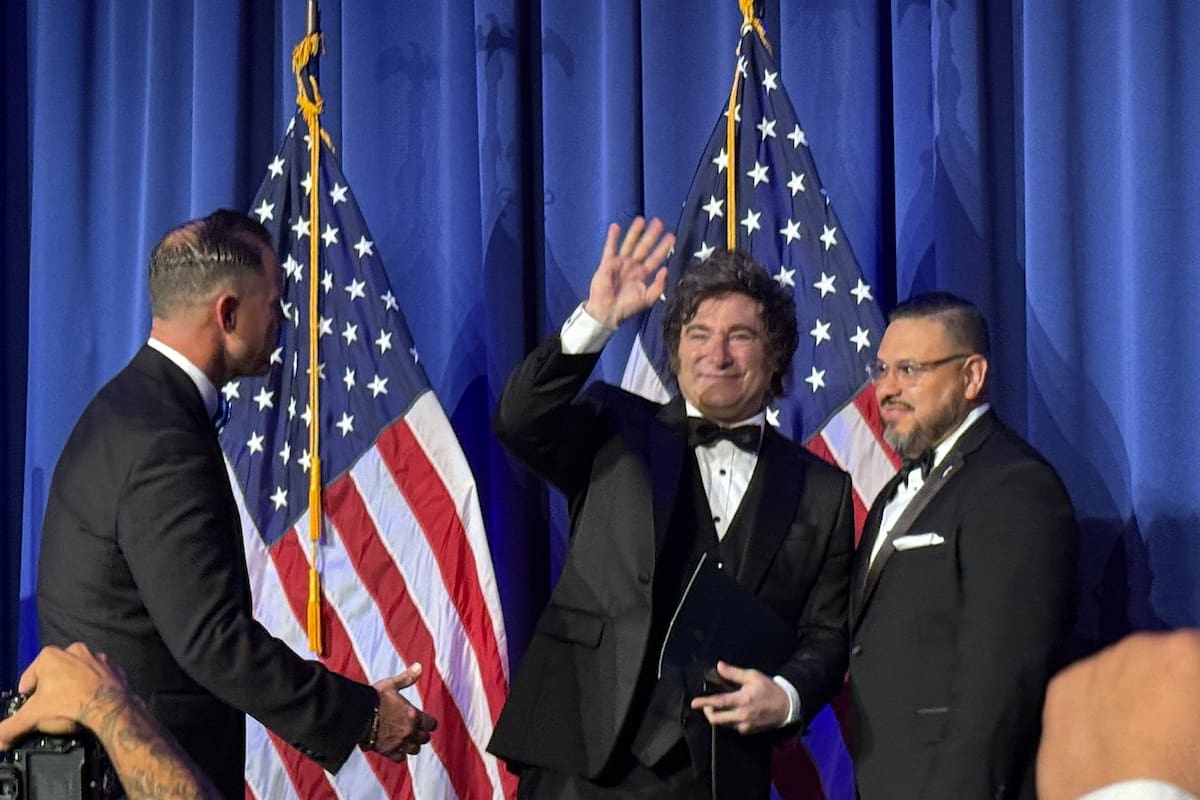 Javier Milei, en la gala a la que finalmente no asistió Trump